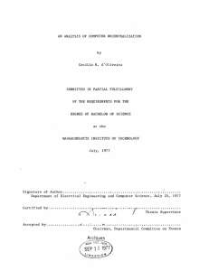 AN ANALYSIS MASSACHUSETTS SUBMITTED  IN  PARTIAL  FULFILLMENT