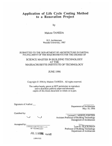 Costing Method Application  of  Life  Cycle Project