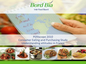 PERIscope 2010 Consumer Eating and Purchasing Study Understanding attitudes in France