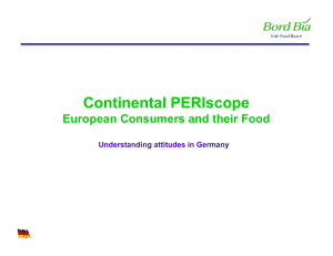 Continental PERIscope European Consumers and their Food Understanding attitudes in Germany