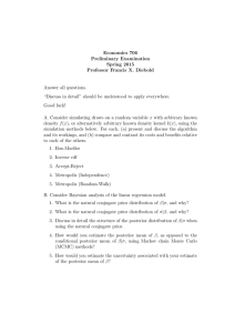 Economics 706 Preliminary Examination Spring 2015 Professor Francis X. Diebold