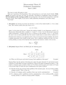 Microeconomic Theory II Preliminary Examination June 3, 2013