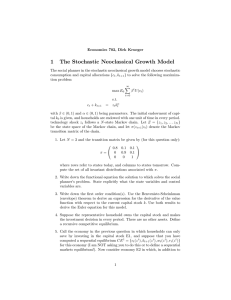 1 The Stochastic Neoclassical Growth Model