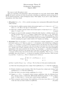 Microeconomic Theory II Preliminary Examination June 6, 2011