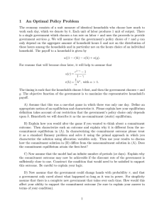 1 An Optimal Policy Problem