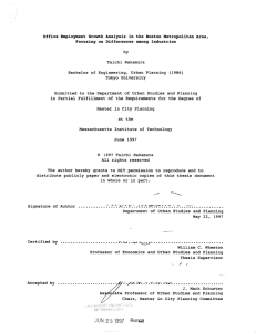 Office Employment Growth  Analysis  in the  Boston... Focusing on  Differences among Industries