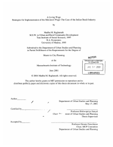 A by Strategies  for Implementation  of the Minimum  Wage-The ... Madhu  M. Raghunath