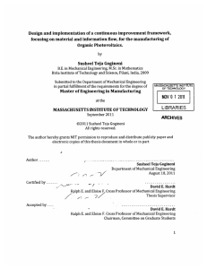 Design  and implementation of a continuous improvement framework,