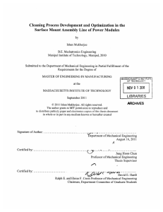 Cleaning  Process  Development  and Optimization in the