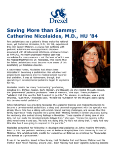Saving More than Sammy: Catherine Nicolaides, M.D., HU ’84