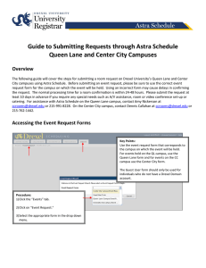 Guide to Submitting Requests through Astra Schedule Overview