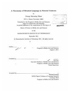 A  Taxonomy  of  Situated Language  in... George  Macaulay  Shaw