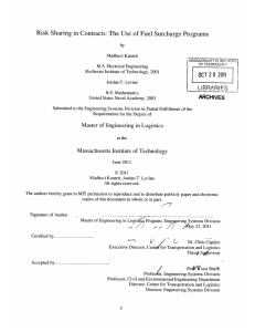 Risk Sharing  in Contracts:  The  Use of... ARCHIVES Rochester Institute  of Technology,  2001