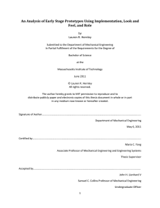 An Analysis of Early Stage Prototypes Using Implementation, Look and  by