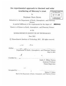 An  experimental  approach  to  thermal ... weathering  of  Mercury's  crust