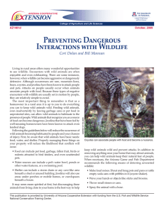 Preventing Dangerous Interactions with Wildlife E    TENSION