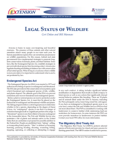 Legal Status of Wildlife E    TENSION
