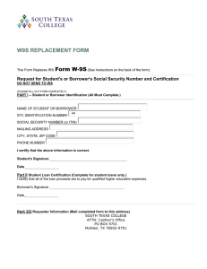 W9S REPLACEMENT FORM Form W-9S