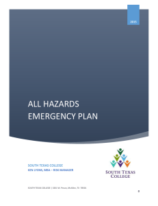 ALL HAZARDS EMERGENCY PLAN SOUTH TEXAS COLLEGE 2015