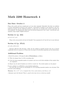 Math 2200 Homework 4 Due Date: October 2