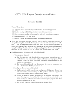 MATH 2270 Project Description and Ideas November 23, 2014