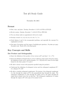 Test #5 Study Guide Format November 29, 2015