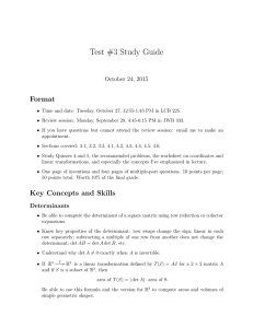 Test #3 Study Guide Format October 24, 2015