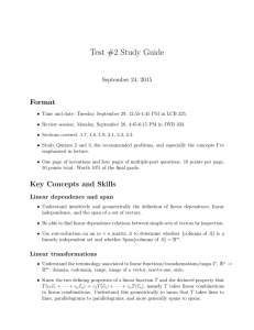 Test #2 Study Guide Format September 24, 2015