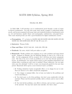 MATH 2200 Syllabus, Spring 2013 October 22, 2014