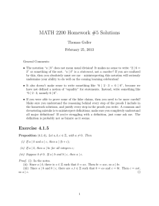 MATH 2200 Homework #5 Solutions Thomas Goller February 25, 2013