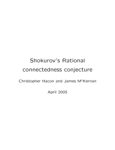 Shokurov’s Rational connectedness conjecture Christopher Hacon and James M Kernan