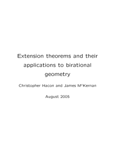 Extension theorems and their applications to birational geometry Christopher Hacon and James M