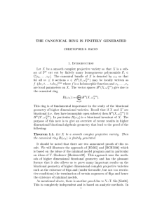 THE CANONICAL RING IS FINITELY GENERATED X P