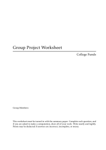 Group Project Worksheet College Funds