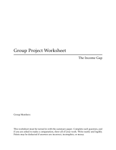Group Project Worksheet The Income Gap
