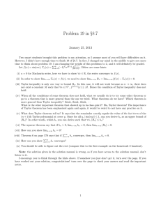 Problem 19 in §8.7 January 25, 2013