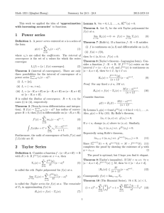 Math 1321 (Qinghai Zhang) Summary for §8.5 - §8.8 2013-JAN-18