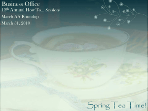 Spring Tea Time! Business Office 13 Annual