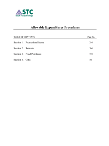 Allowable Expenditures Procedures