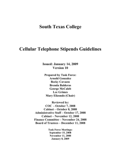 South Texas College  Cellular Telephone Stipends Guidelines Issued: January 14, 2009