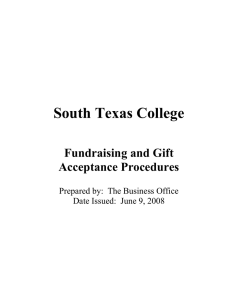 South Texas College  Fundraising and Gift Acceptance Procedures
