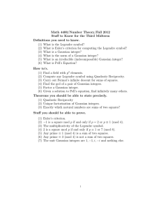 Math 4400/Number Theory/Fall 2012 Stuff to Know for the Third Midterm