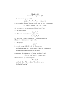 Math 5405 Homework Assignment # 9 The irreducible polynomial: f (x) = x