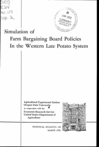 E L Simulation of Farm Bargaining Board Policies