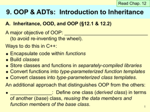 9. OOP &amp; ADTs:  Introduction to Inheritance