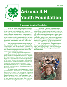 Arizona 4-H Youth Foundation A Message from the Foundation