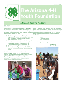 The Arizona 4-H Youth Foundation A Message from the President