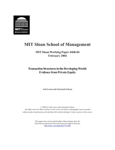 MIT Sloan School of Management MIT Sloan Working Paper 4468-04 February 2004