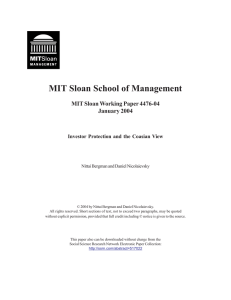 MIT Sloan School of Management MIT Sloan Working Paper 4476-04 January 2004