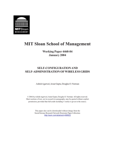 MIT Sloan School of Management Working Paper 4460-04 January 2004 SELF-CONFIGURATION AND